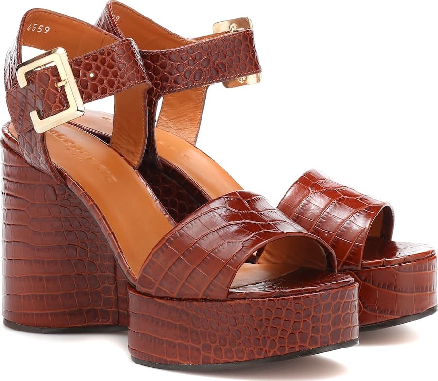 Robert Clergerie Altesse leather wedge sandals