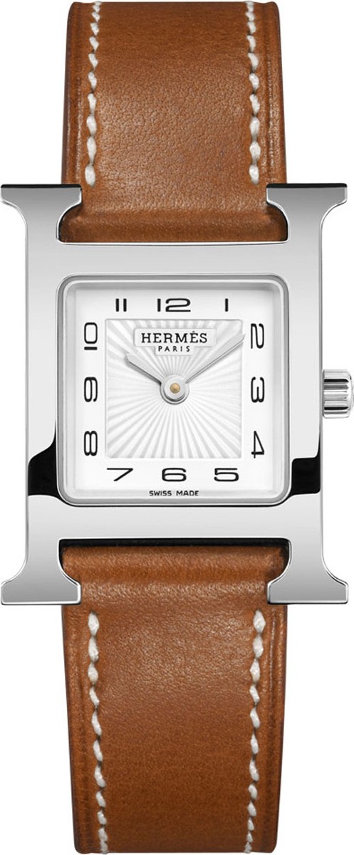 HERMÈS Heure H Watch, Stainless Steel & Leather Strap