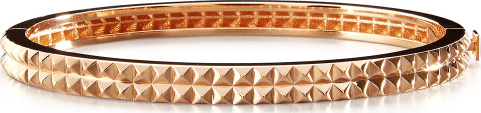 Roberto Coin 18K Rose Gold Pyramid Rock & Diamonds Bangle