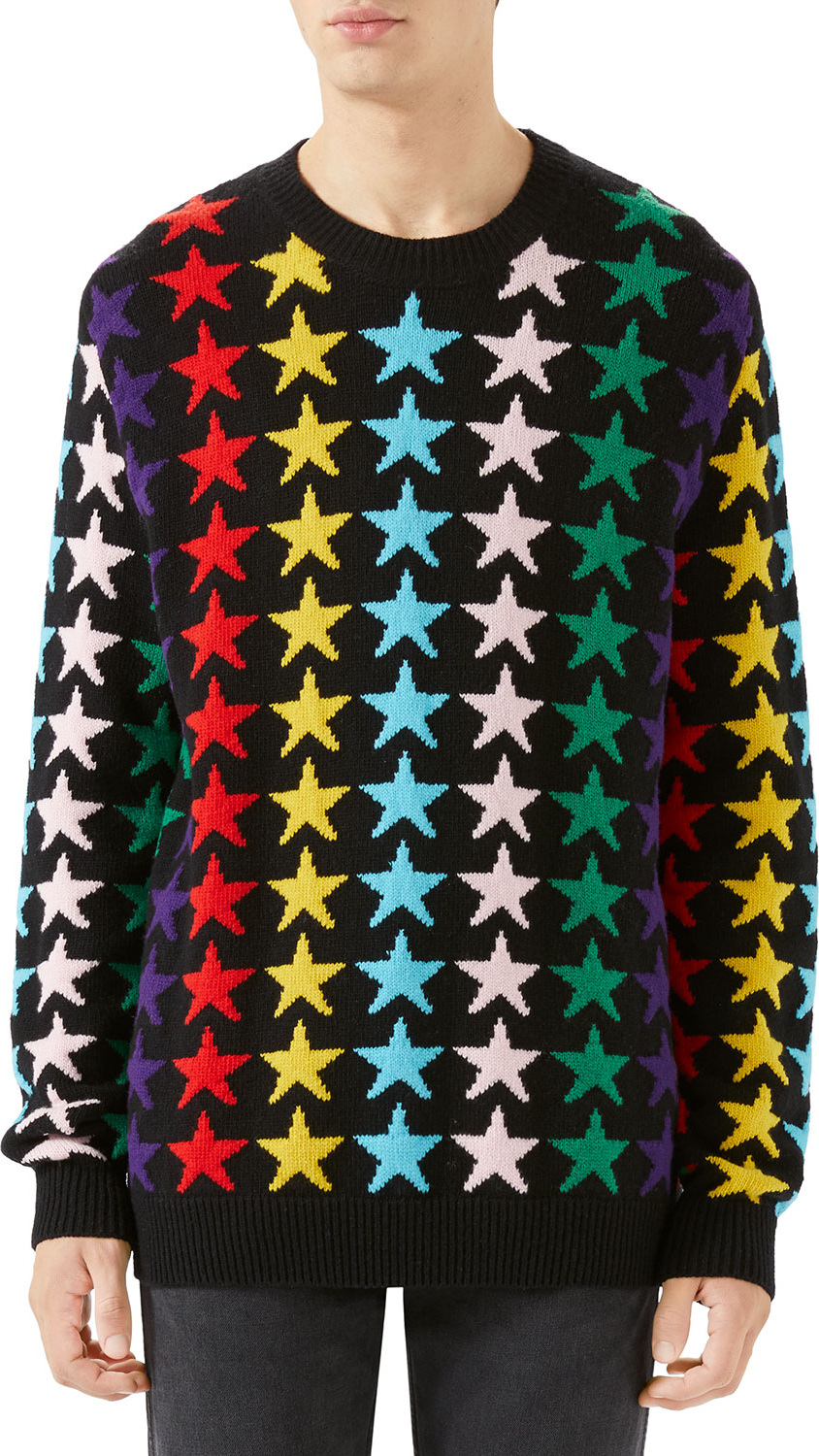 Gucci Men's Multicolor Stars Wool Sweater