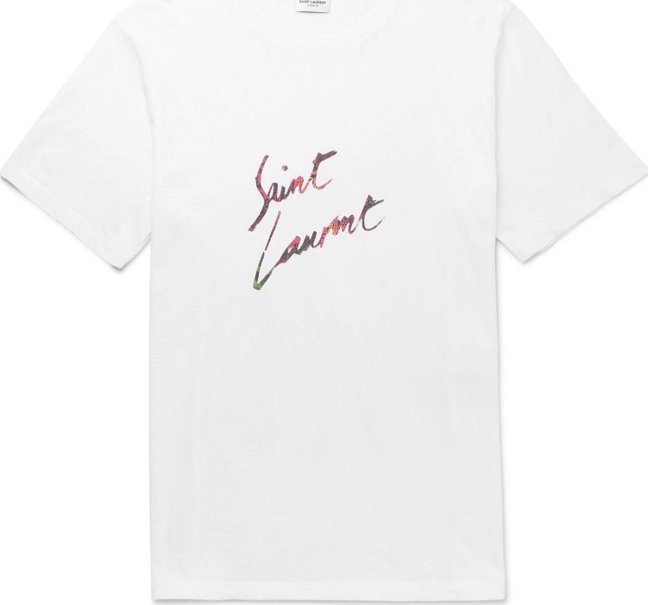 Saint Laurent Logo-Print Cotton-Jersey T-Shirt