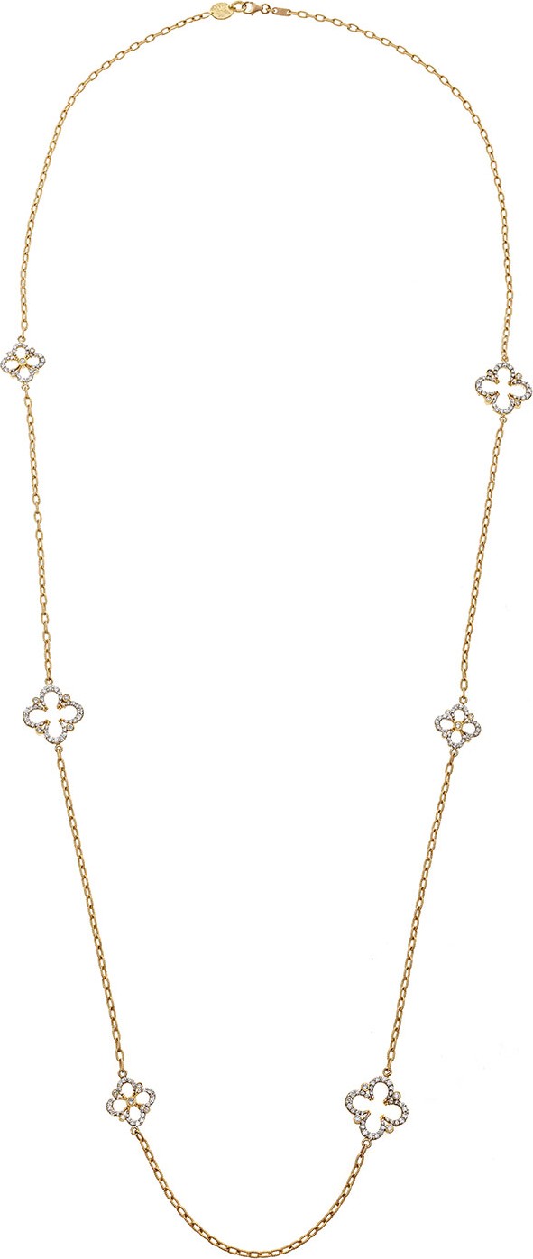 Tanya Farah 18K Royal Couture Diamond Clover Necklace