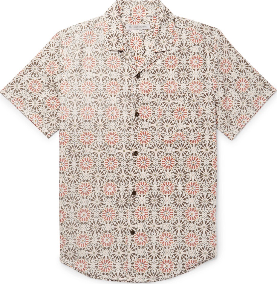 Outerknown BBQ Camp-Collar Printed Organic Cotton and Hemp-Blend Shirt