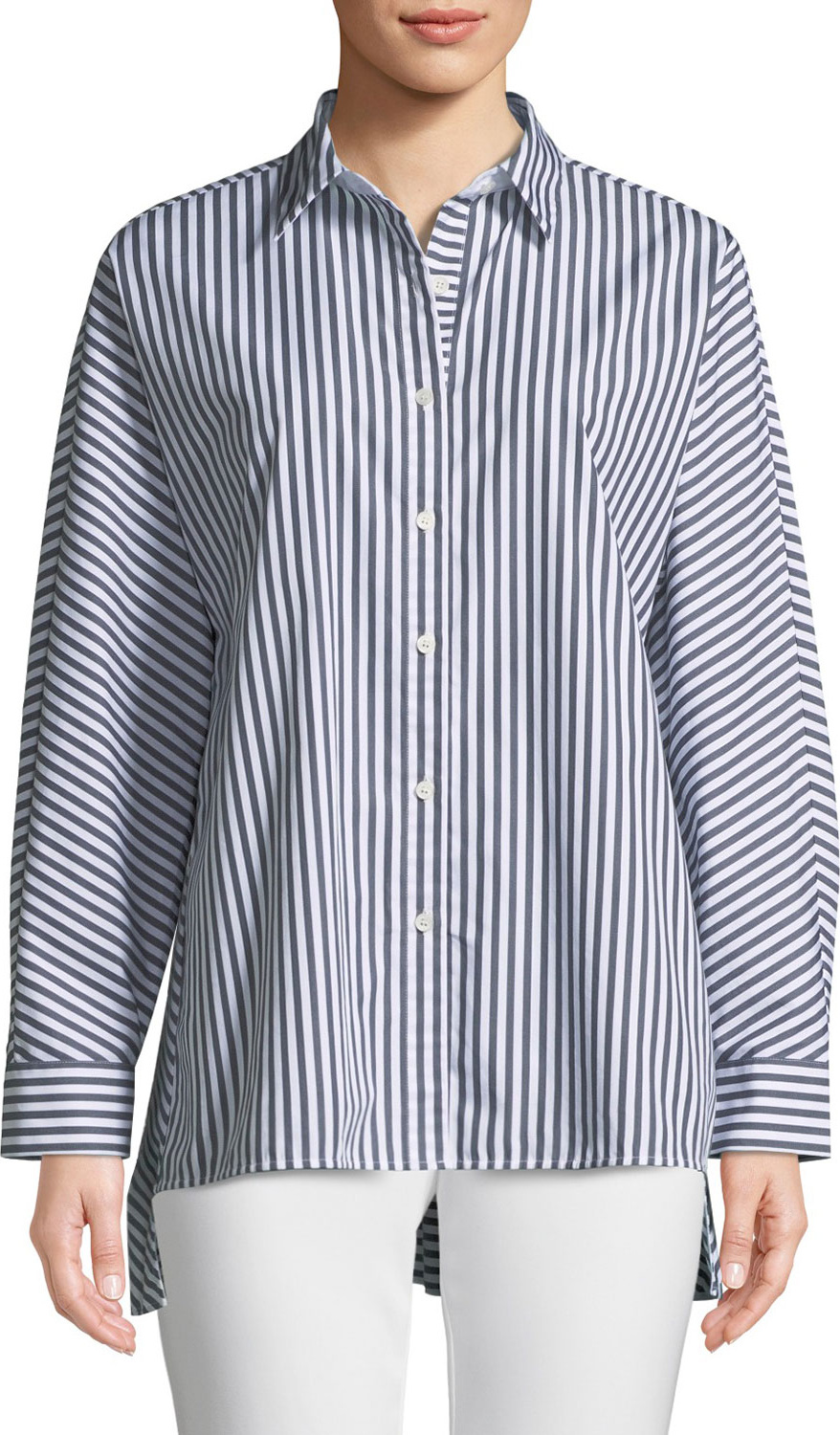 Lafayette 148 New York Felicity Saxony Stripe Blouse