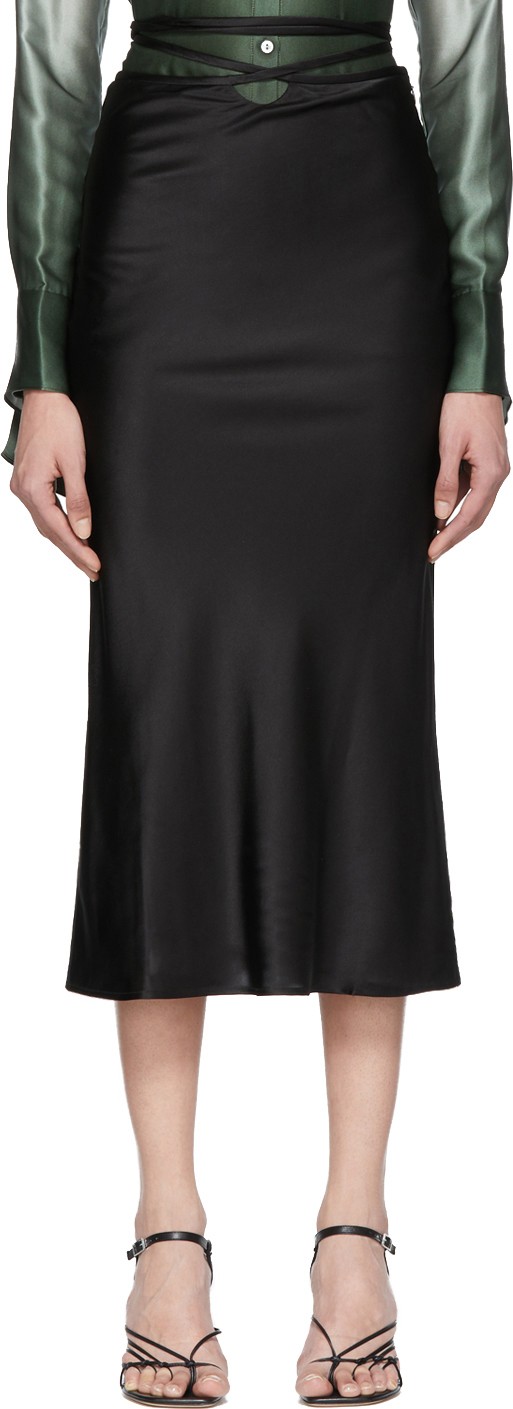 Christopher Esber Black Wrapped Tie Skirt