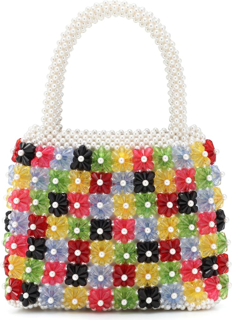 Shrimps Avery floral beaded tote