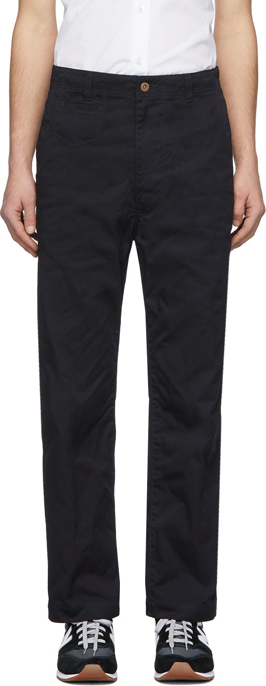 Junya Watanabe Navy Garment-Dyed Chinos
