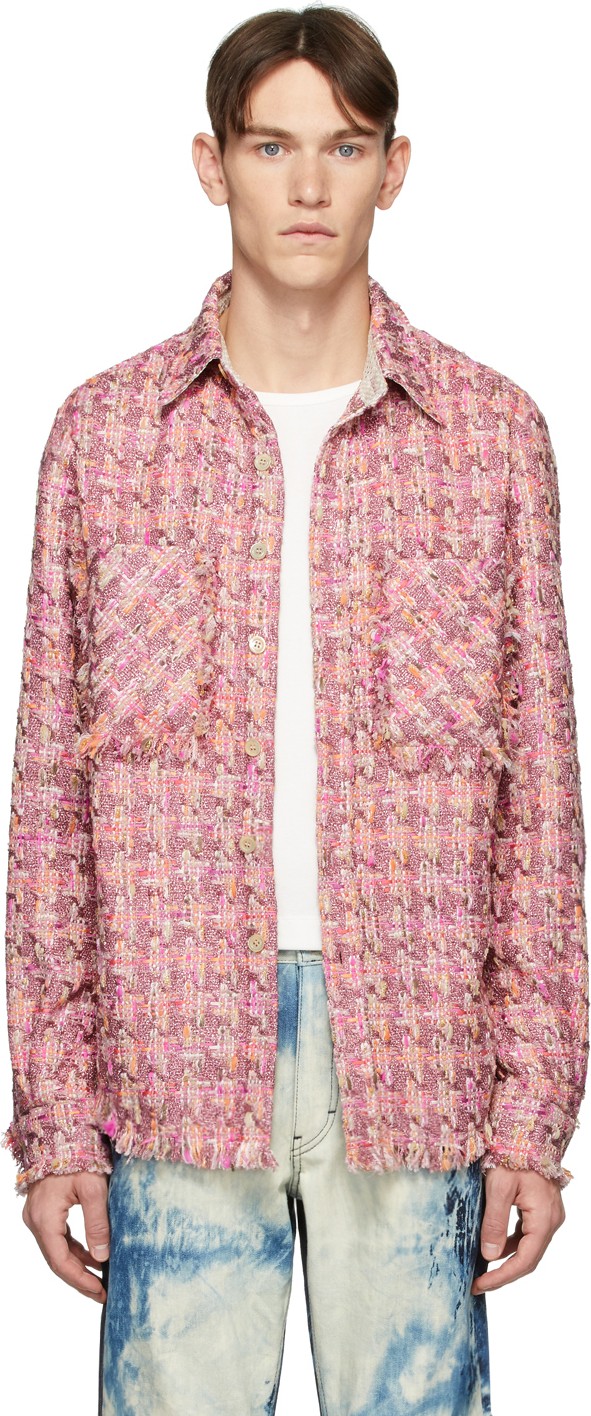 Faith Connexion SSENSE Exclusive Pink Tweed Shirt