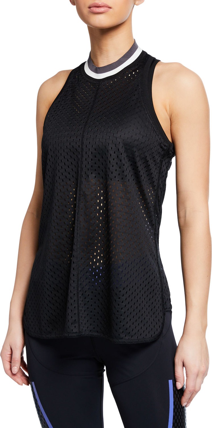 Adidas By Stella McCartney Train Mesh High-Neck Racerback Tank