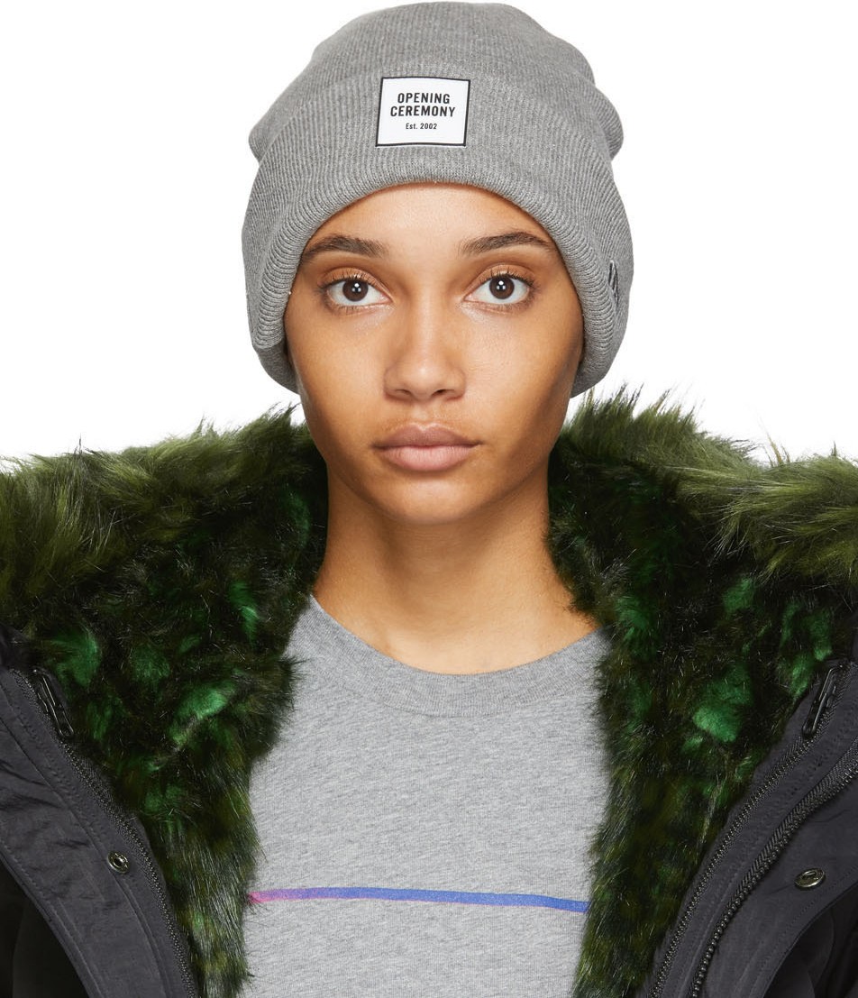 Opening Ceremony Grey New Era Edition Logo Beanie