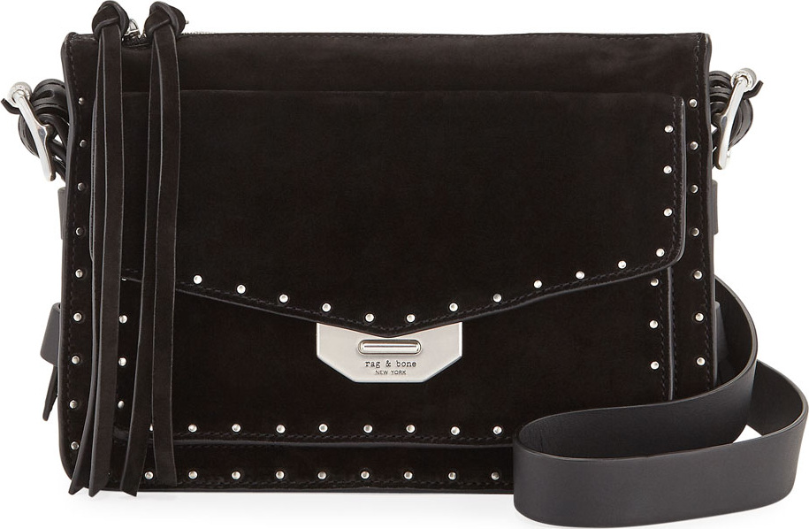 Rag & Bone Field Small Studded Suede Crossbody Messenger Bag