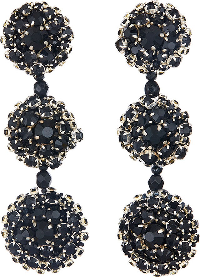 Oscar De La Renta Triple Disc Clip-On Drop Earrings
