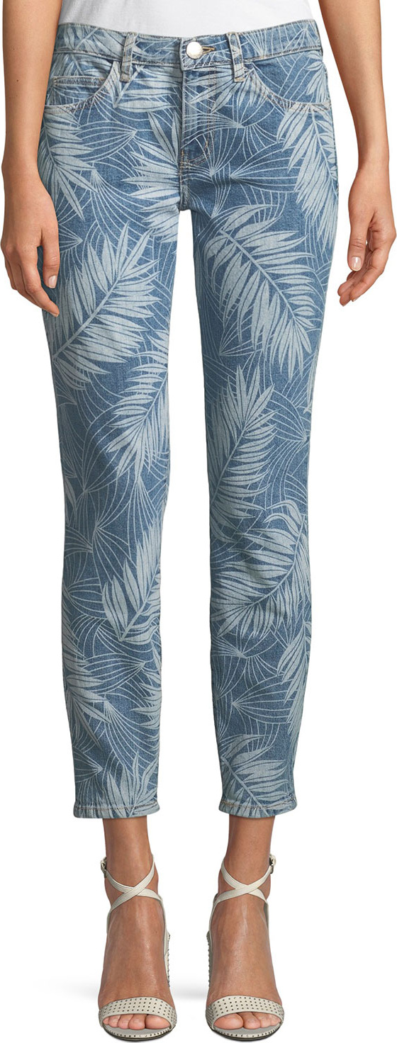 Current/Elliott The Stiletto Palm-Print Skinny Jeans