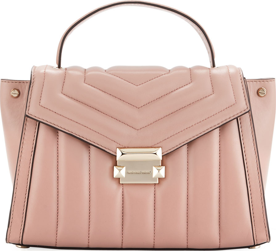 MICHAEL MICHAEL KORS Whitney Medium Quilted Leather Satchel Bag - Rose Hardware