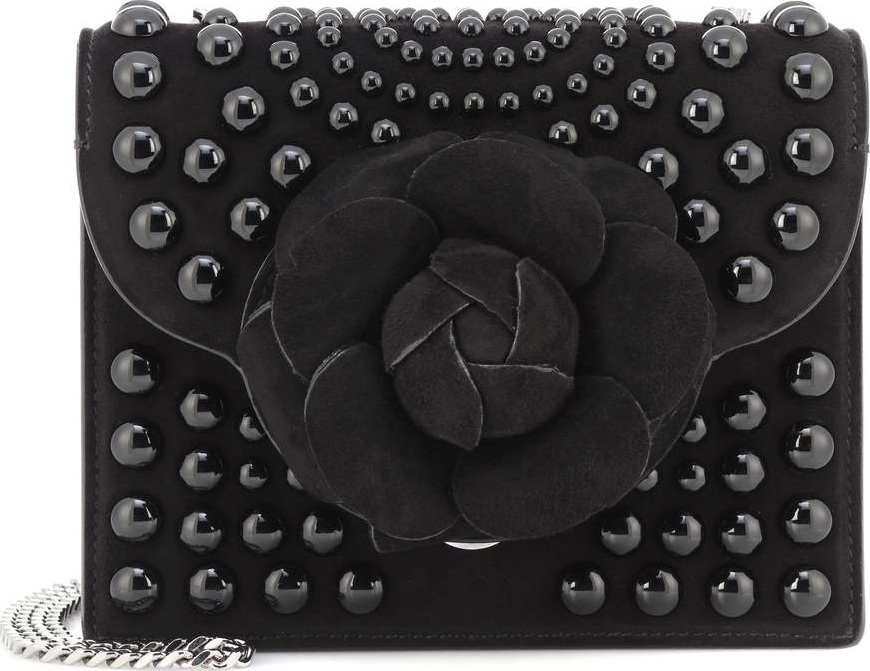 Oscar De La Renta TRO embellished suede shoulder bag
