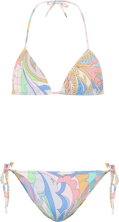 Emilio Pucci Printed triangle bikini