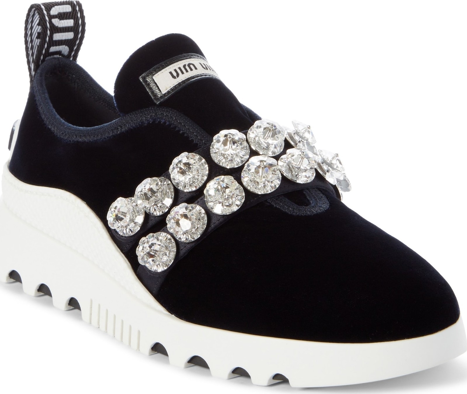 Miu Miu Jewel Strap Slip-On Sneaker