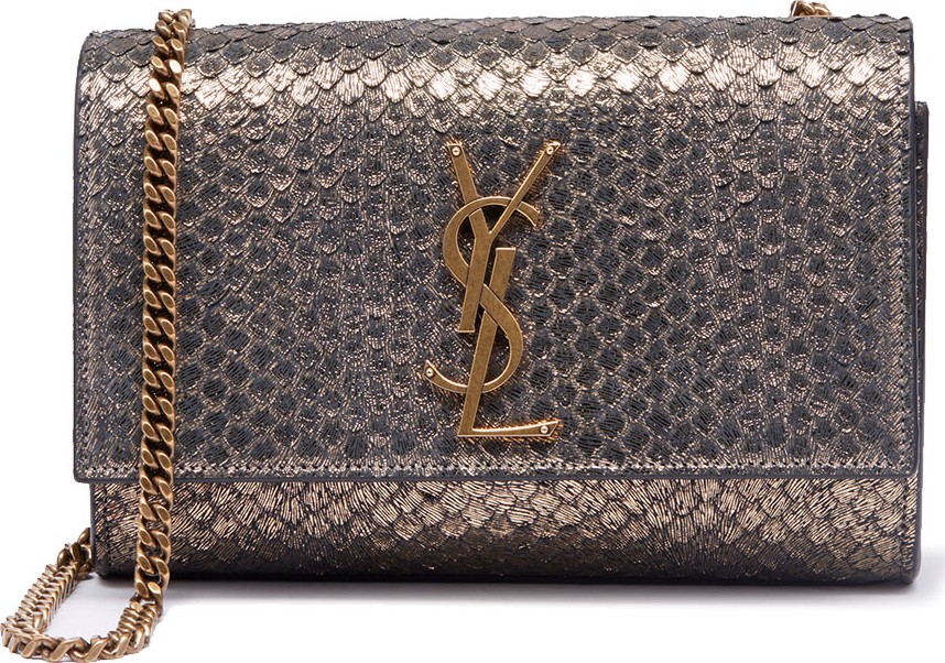 Saint Laurent Kate Monogram YSL Small Python-Effect Crossbody Bag