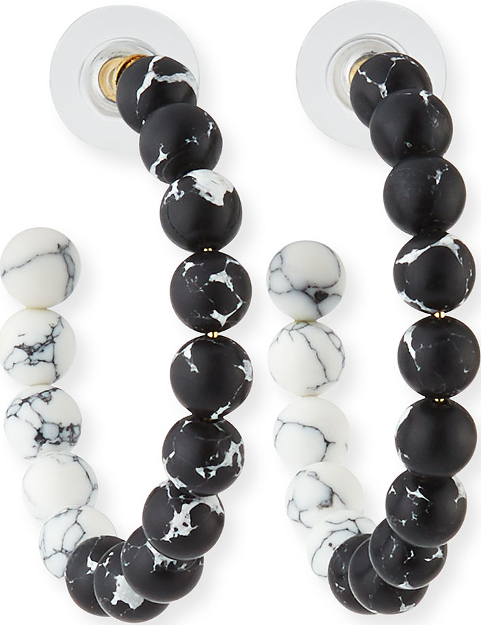 Lele Sadoughi Stone Hoop Earrings