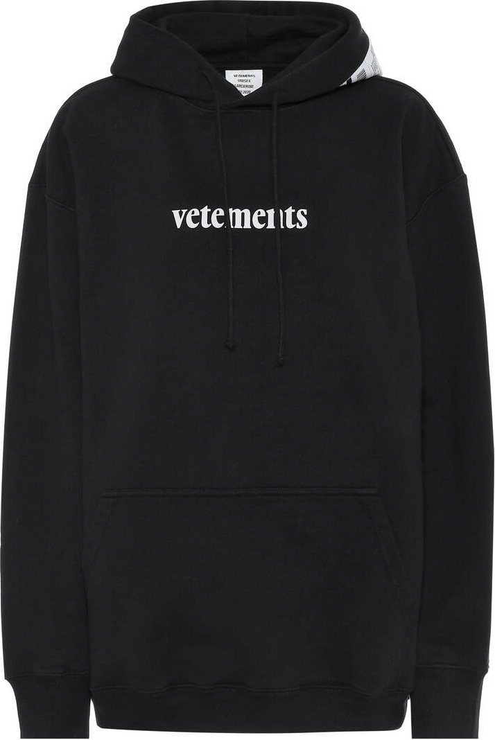Vetements Oversized logo cotton-blend hoodie