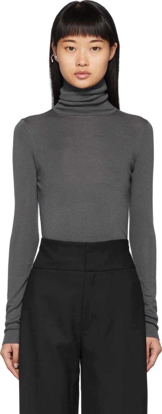 Totême Grey Merino Wool Navais Turtleneck