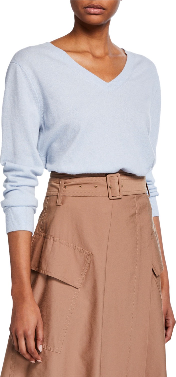 Vince Weekend V-Neck Cashmere Pullover Sweater