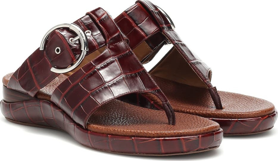 Chloe Wave embossed leather sandals