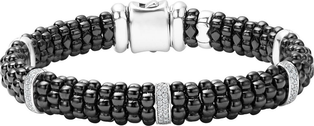 LAGOS Black Caviar Ceramic Bracelet with Diamonds
