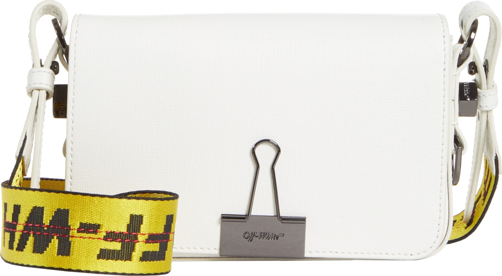 Off White Mini Leather Flap Bag