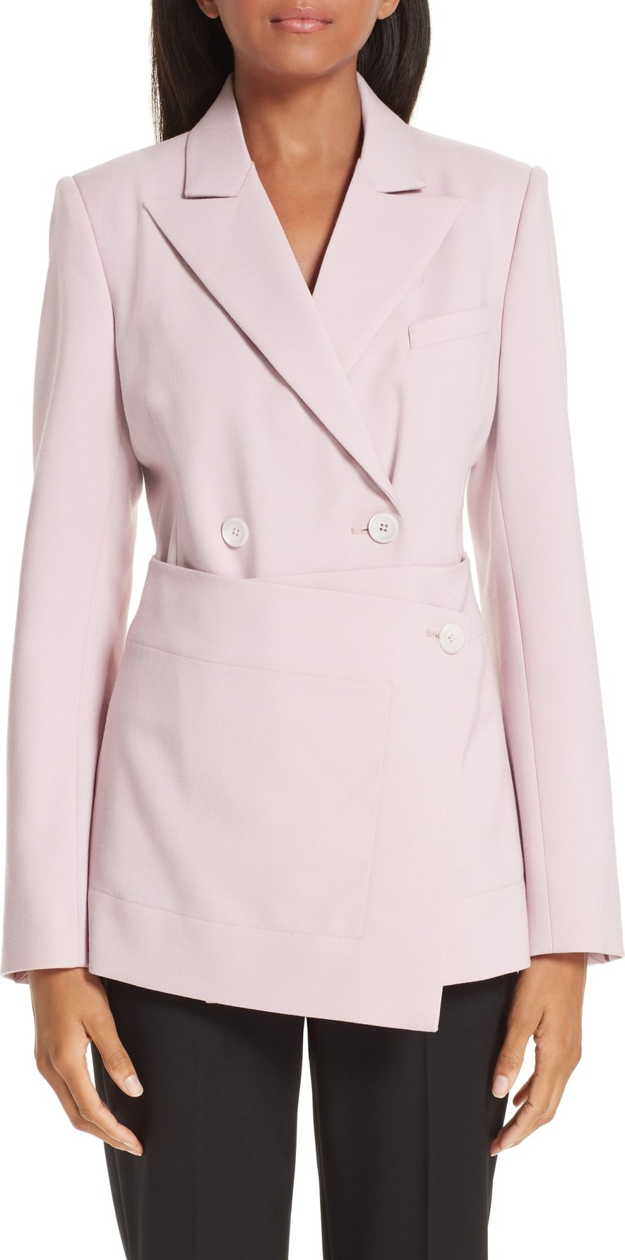 Sies Marjan Tommie Wrap Front Wool Canvas Blazer