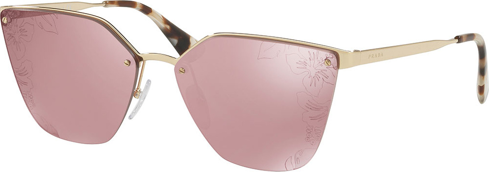 Prada Squared Cat-Eye Sunglasses w/ Floral Lenses