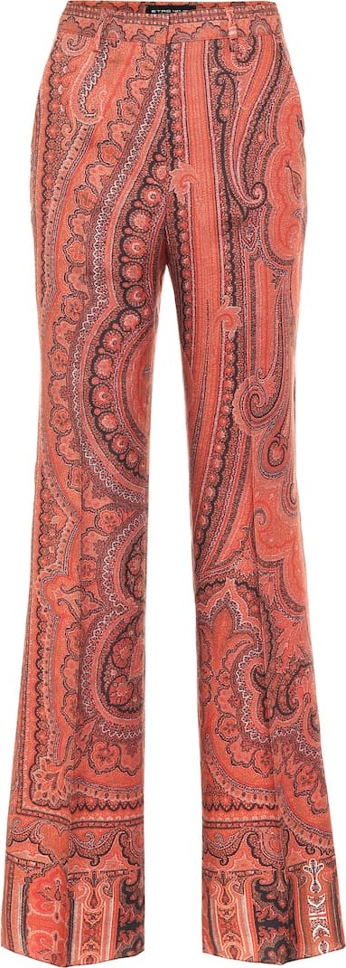 Etro Printed wool and silk pants