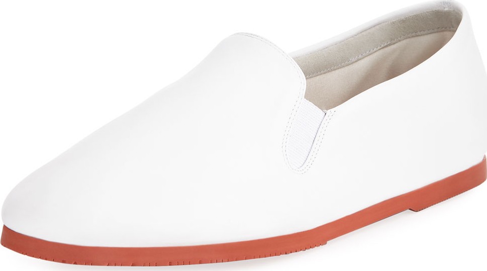THE ROW Grace Leather Slip-On Flat