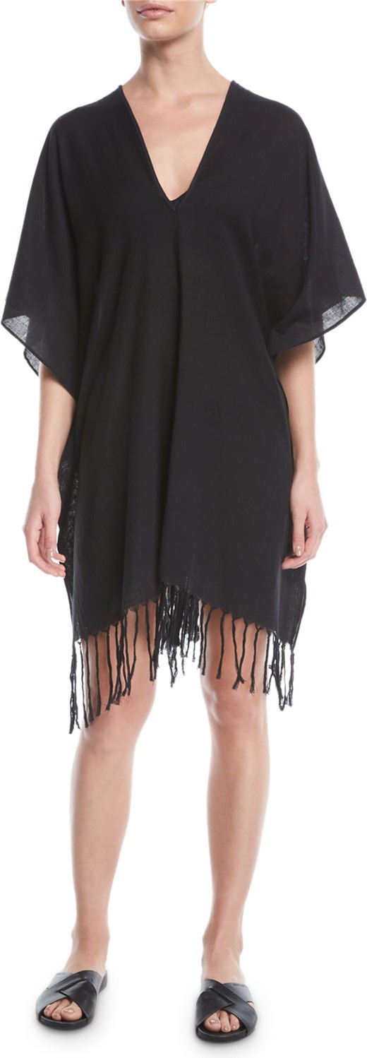Pondicherie Jaya V-Neck Fringe Coverup Tunic