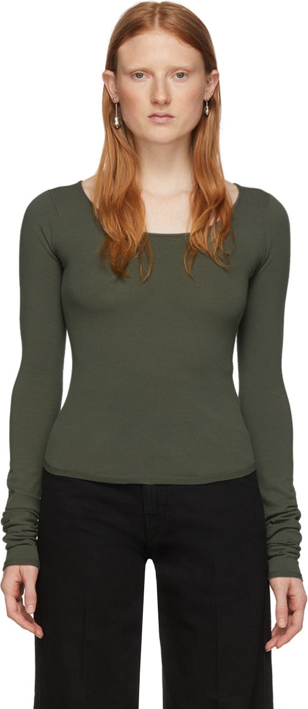 Lemaire Green Second Skin Long Sleeve Pullover