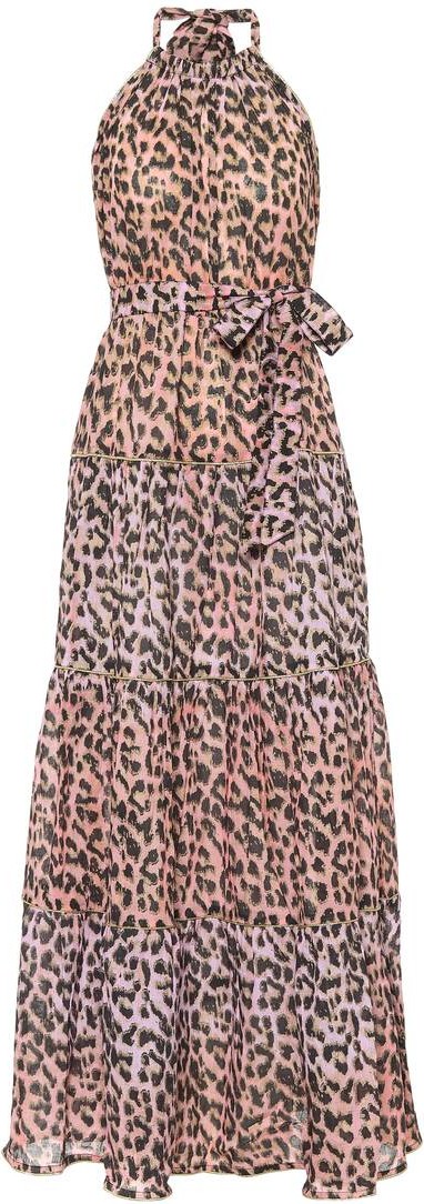 Juliet Dunn Leopard-print cotton maxi dress