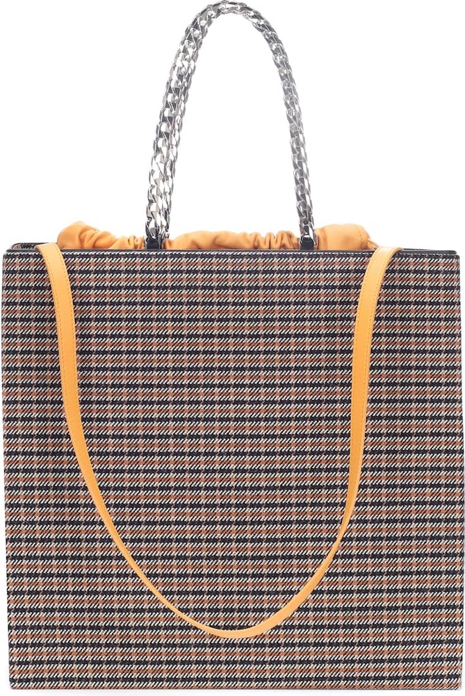 Victoria Beckham Checked leather-trimmed tote