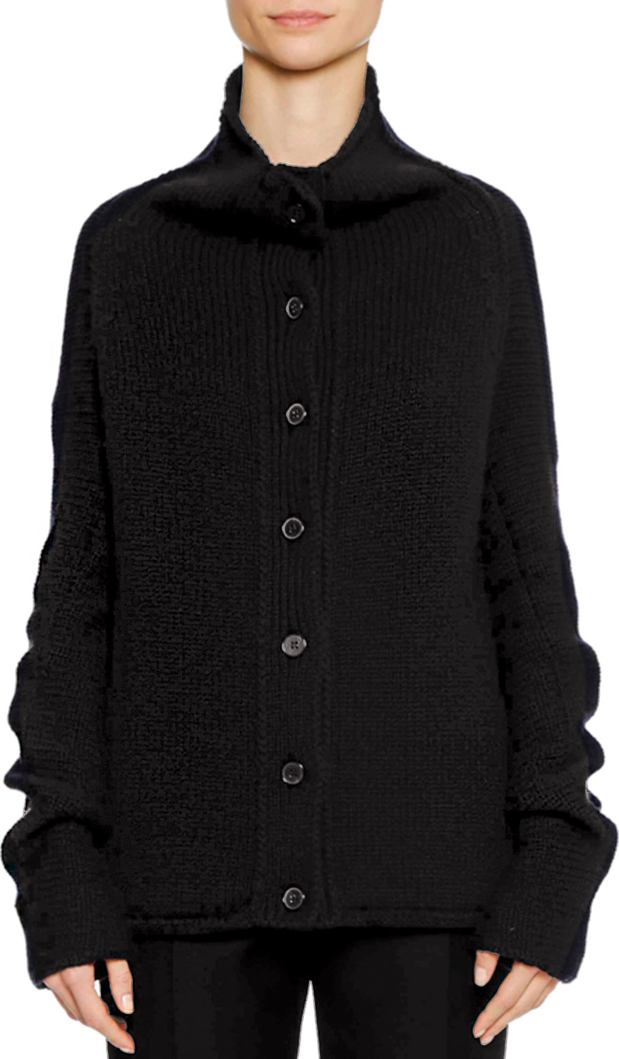 Jil Sander Button-Front 3-Gauge Cashmere Cardigan Sweater