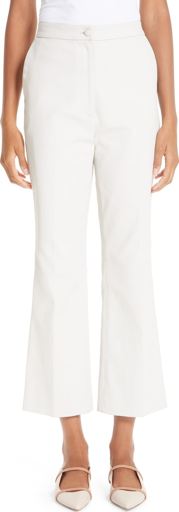 Partow Waxed Denim Crop Flare Pants