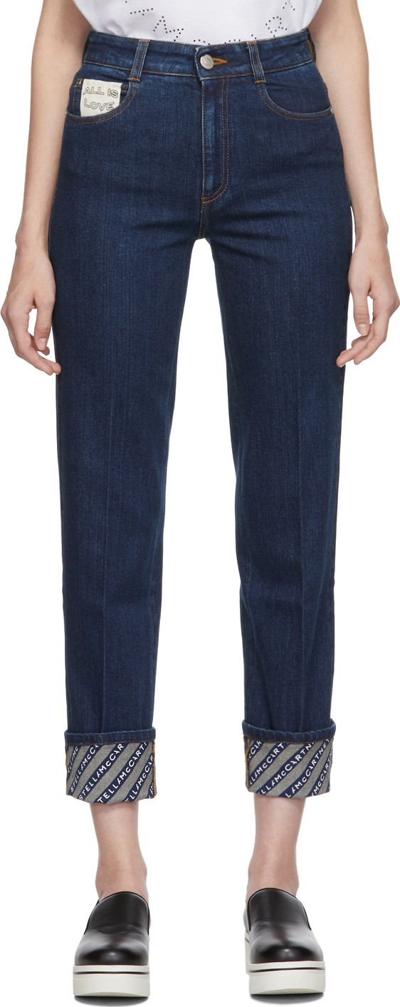 Stella McCartney Blue Logo Cuff 'The Skinny Boyfriend' Jeans