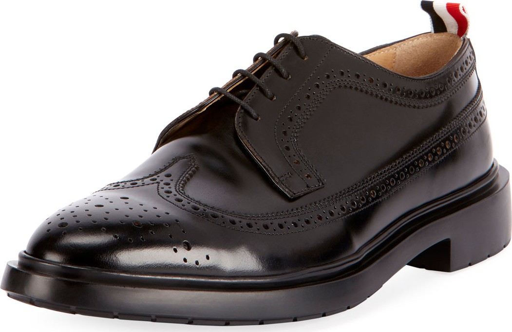 Thom Browne Men's Classic Long Wing-Tip Brogue Oxford Shoes