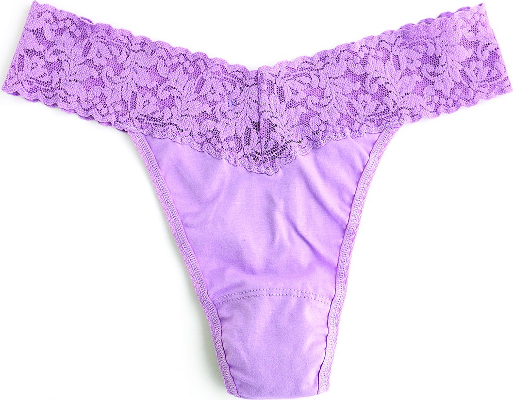 Hanky Panky Original-Rise Organic Cotton Lace-Trim Thong