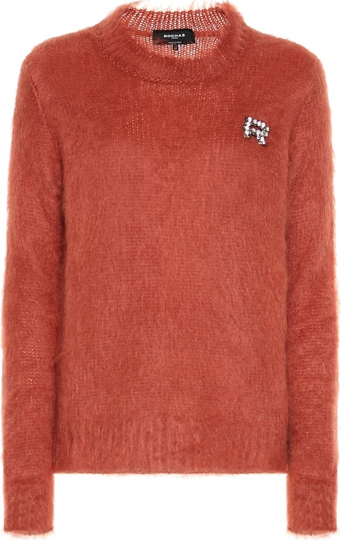 ROCHAS Embellished mohair-blend sweater