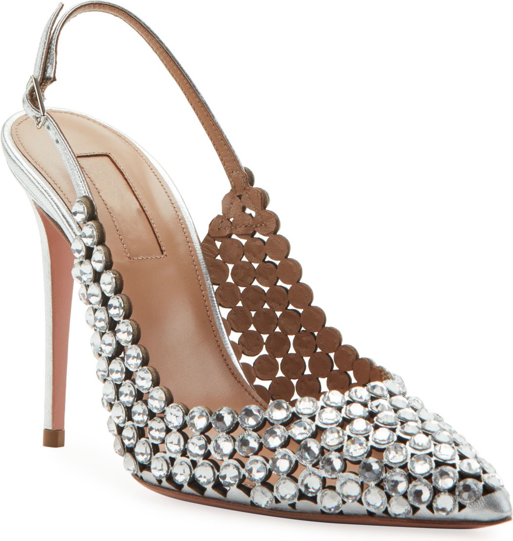 Aquazzura Tequila Jeweled Slingback Pumps