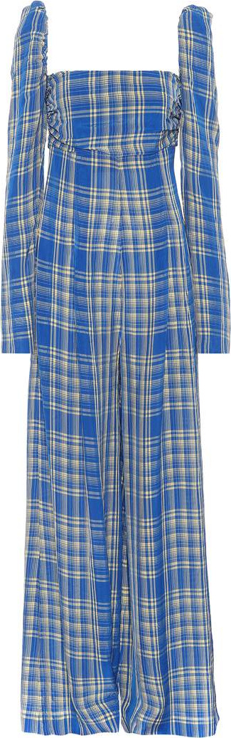Rosie Assoulin Off-the-shoulder plaid jumpsuit