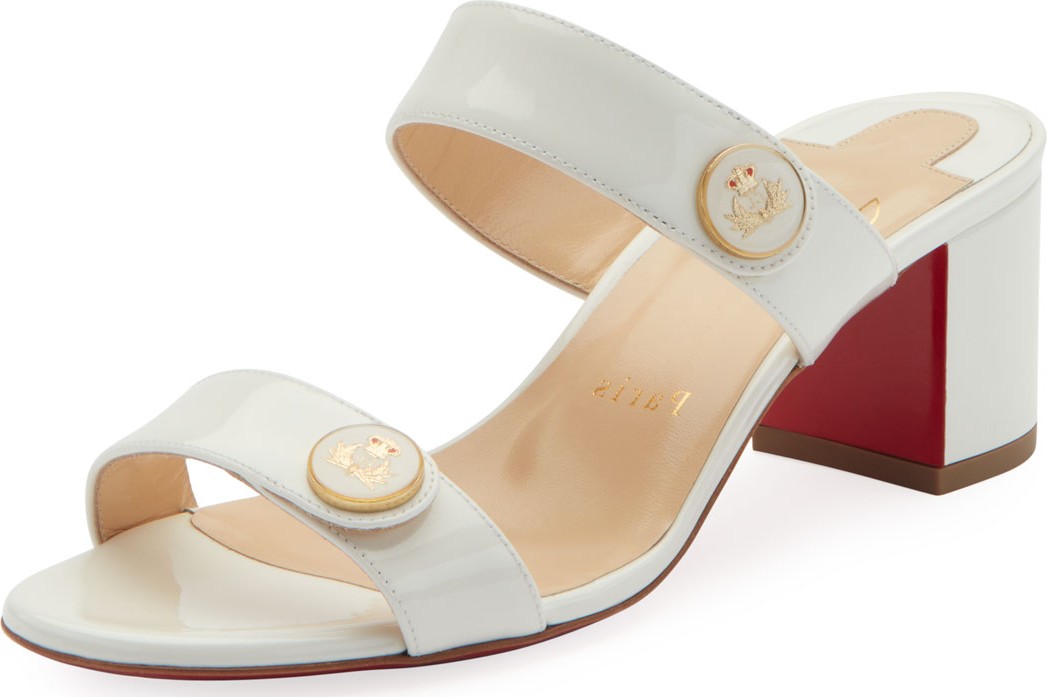 Christian Louboutin La Saviata 55 Red Sole Slide Sandals