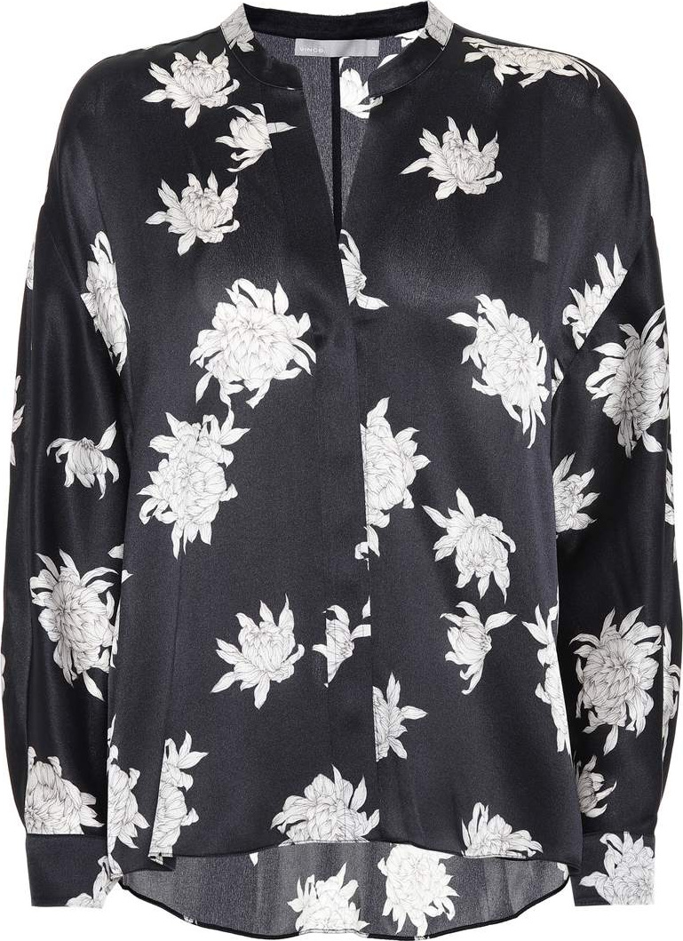 Vince Floral-printed silk blouse