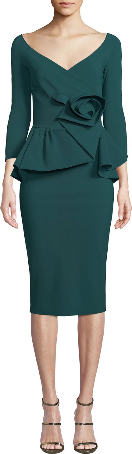 La Petite Robe di Chiara Boni Almunda Peplum & 3D Flower Dress