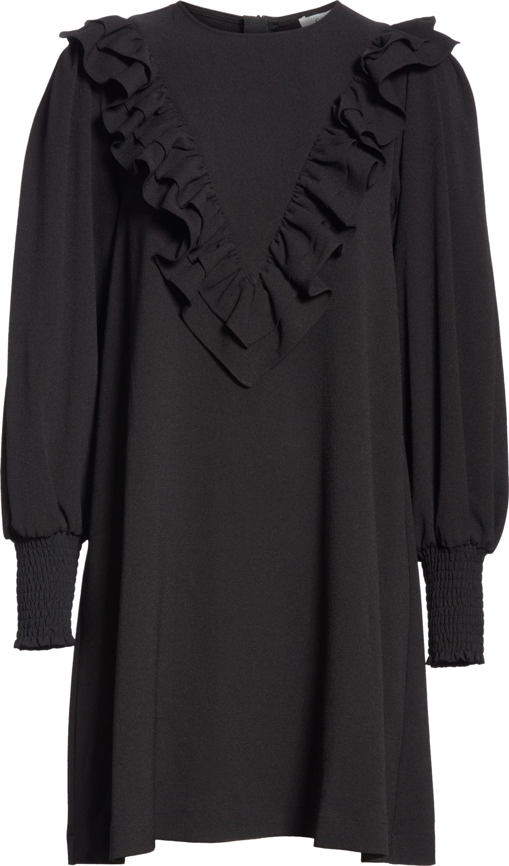 Ganni Clark Ruffle Crepe Minidress