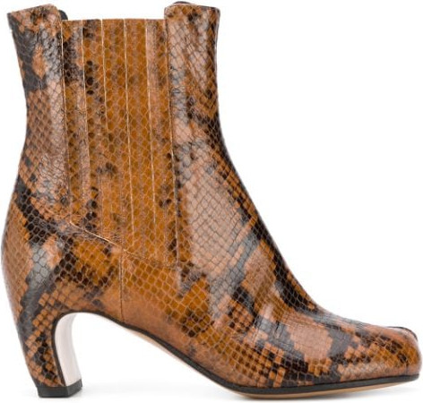 Maison Margiela - Tabi toe snakeskin effect boots